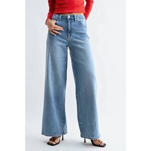 NEW JBD. full length loose straight jeans in light denim